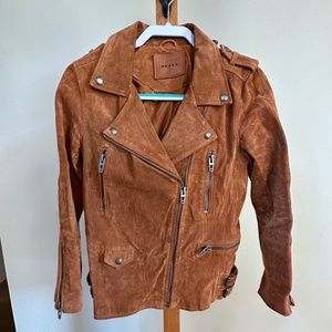Blank NYC brown suede Moto jacket with zipper size S